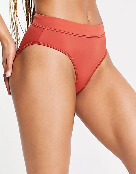 ASOS 4505 – Bademode – Bikiniunterteil mit hohem Beinausschnitt-Braun günstig online kaufen