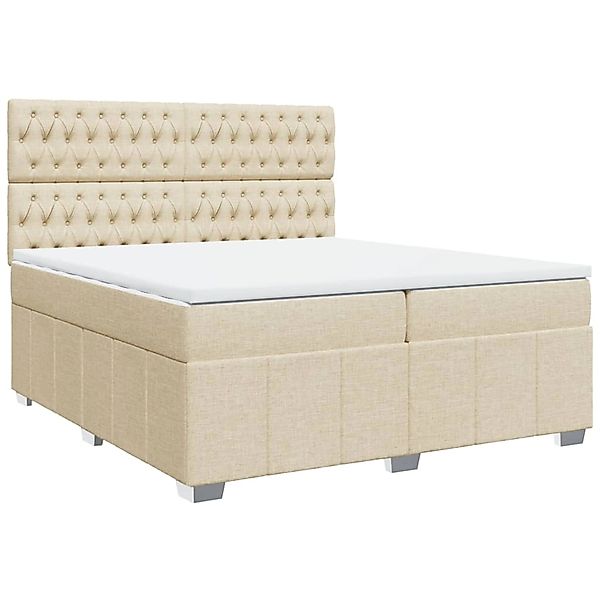 vidaXL Boxspringbett mit Matratze Creme 200x200 cm Stoff 3291787 günstig online kaufen