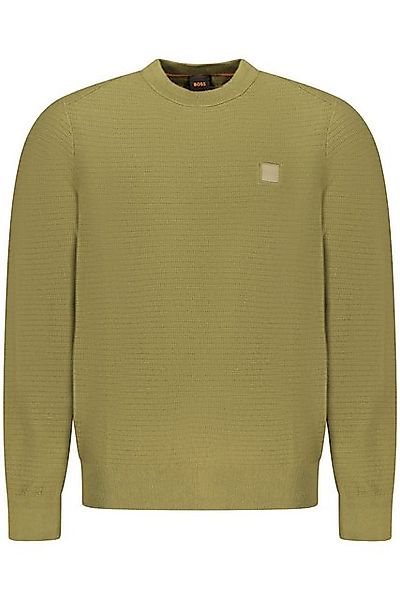 BOSS Strickpullover Herren Pullover in Grün: Langarm, Rundhals & stilvolles günstig online kaufen