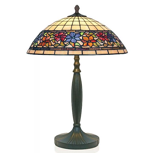 Tischlampe Flora, Tiffanystil, unten offen, Höhe 62 cm günstig online kaufen