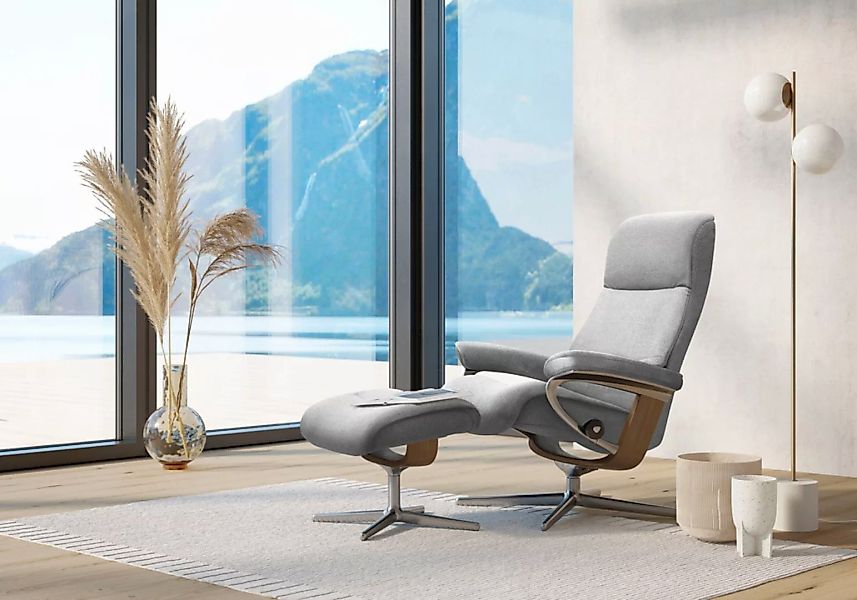 Stressless Fußhocker "View", mit Cross Base, Größe S, M & L, Holzakzent Eic günstig online kaufen