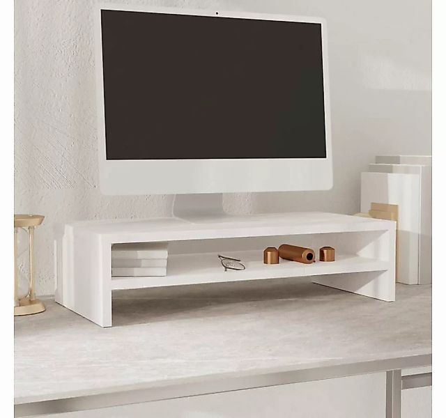 furnicato TV-Schrank Monitorständer Weiß 50x24x13 cm Massivholz Kiefer günstig online kaufen