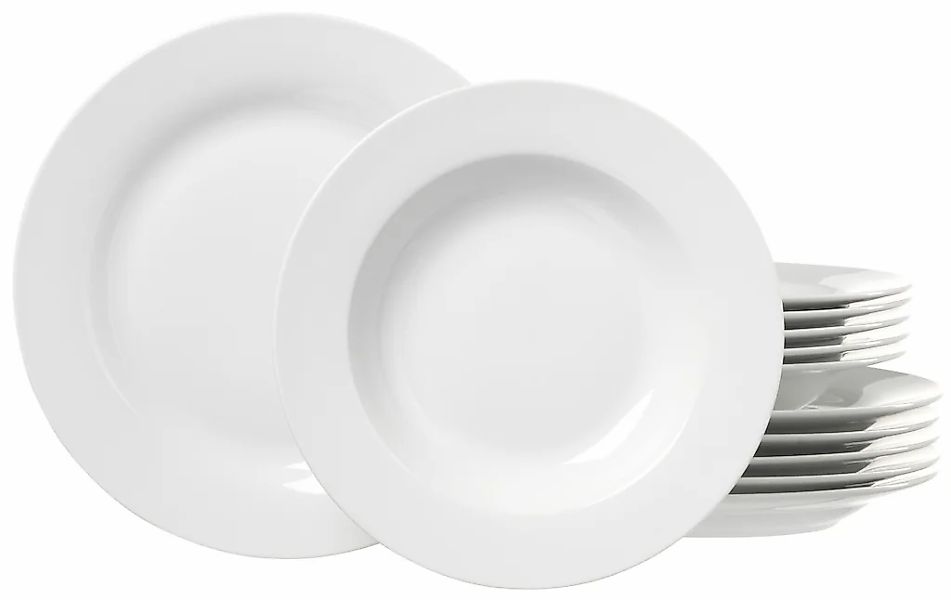 Ritzenhoff & Breker Tafelservice "Bianco" Teller Set, Porzellan, skandinavi günstig online kaufen