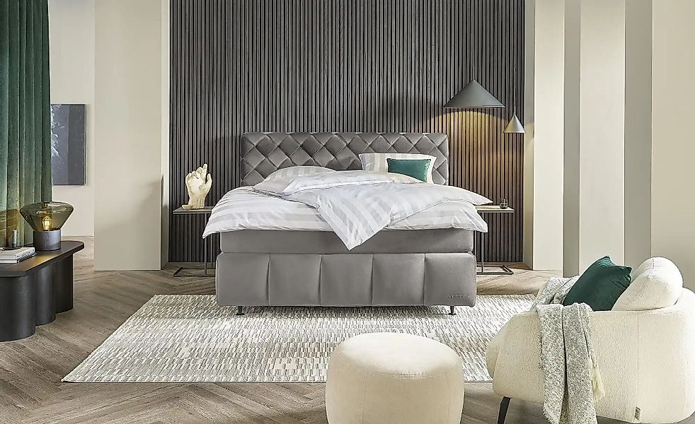 Jette Home Boxspringbett  Braid ¦ grau ¦ Maße (cm): B: 182 H: 123 Betten > günstig online kaufen