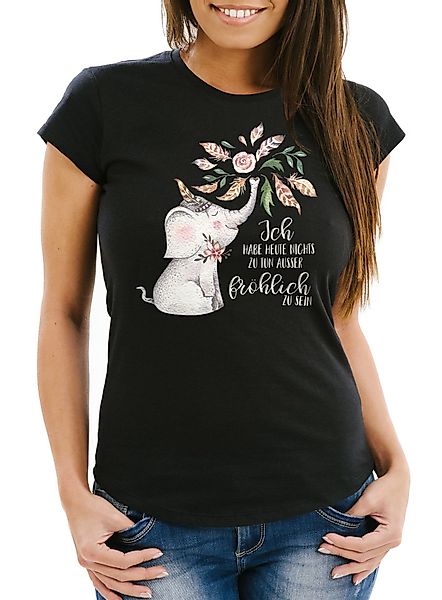 MoonWorks Print-Shirt Damen T-Shirt Elefant Ich günstig online kaufen