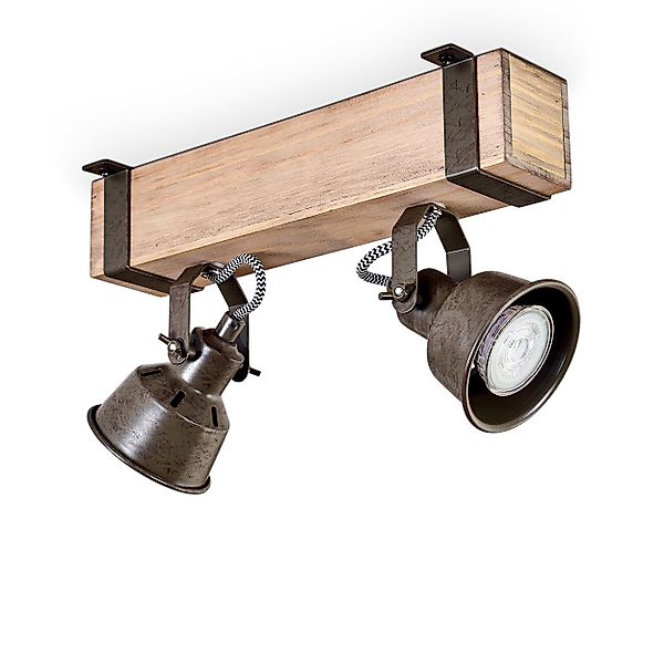 hofstein Deckenleuchte moderne Deckenlampe aus Metall/Holz günstig online kaufen