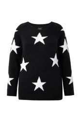 Ulla Popken Strickpullover Pullover Glitzersterne Rundhals günstig online kaufen