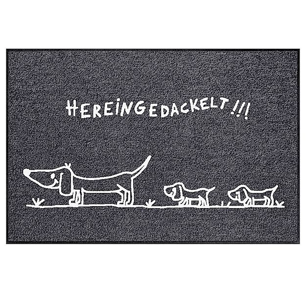 Salonloewe Fußmatte Fußmatte 50x75 Hereingedackelt family anthrazit, Eingan günstig online kaufen