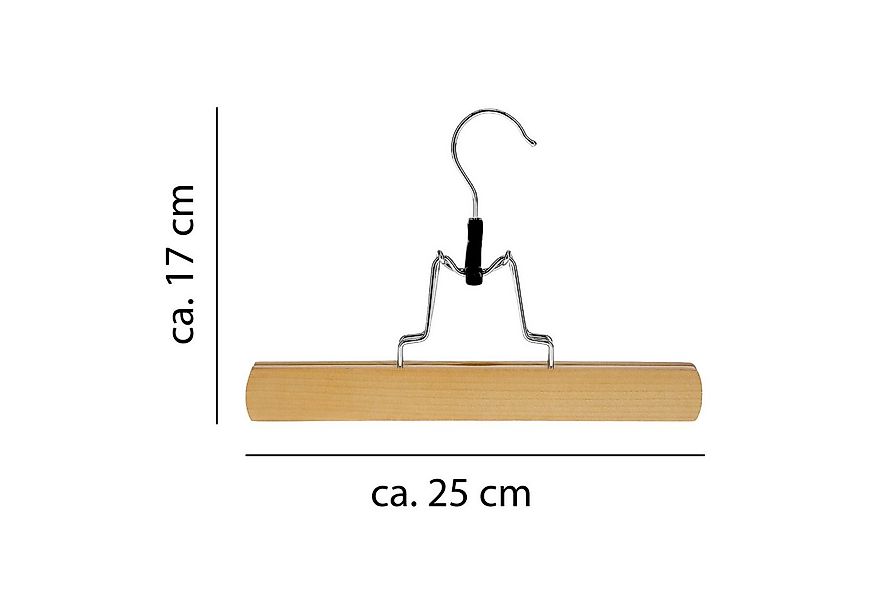 VonBueren Kleiderbügel VonBueren Hosenbügel Klemmbügel aus Holz, (12-tlg) günstig online kaufen