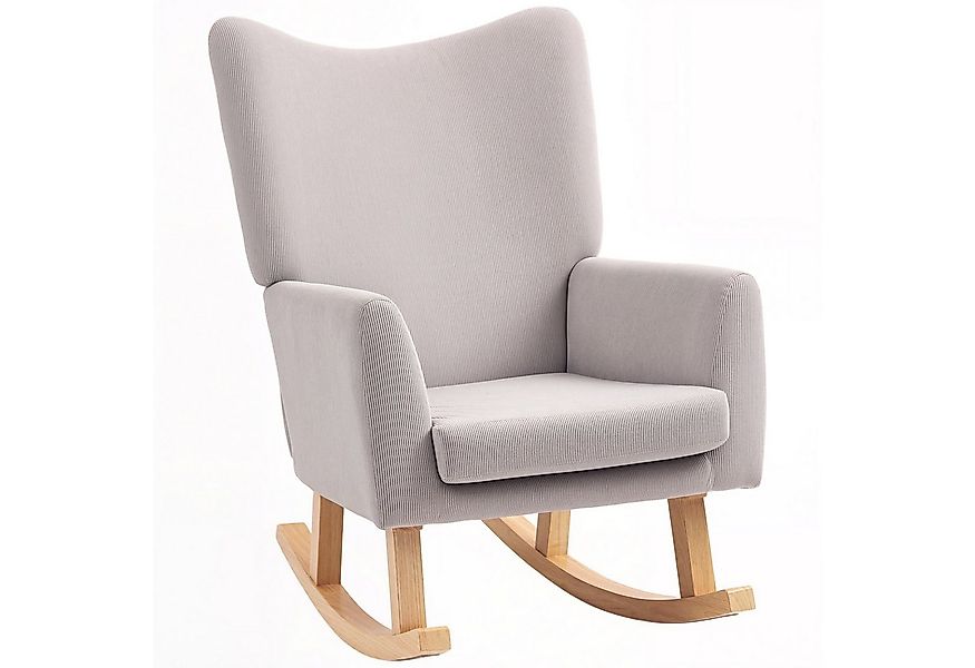 HOMCOM Schaukelstuhl Schaukelsessel mit hoher Rückenlehne, Cord-Optik, brei günstig online kaufen