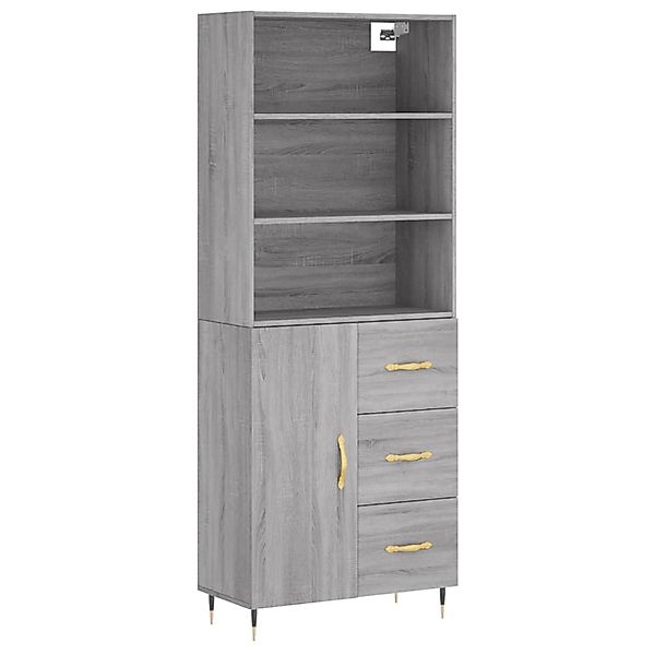 vidaXL Highboard Grau Sonoma 69,5x34x180 cm Holzwerkstoff 3189427 günstig online kaufen