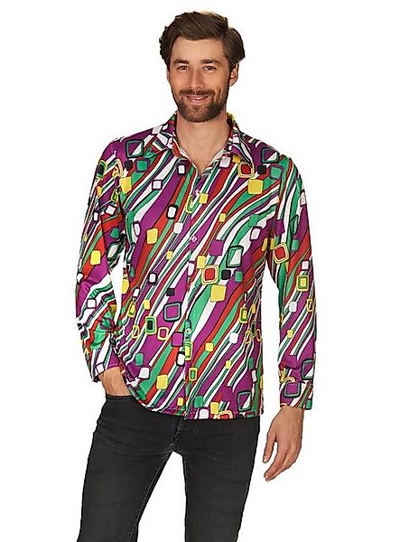 Metamorph T-Shirt 70er Hemd Stripes - Hippie Fasching Karneval Kostü Herren günstig online kaufen