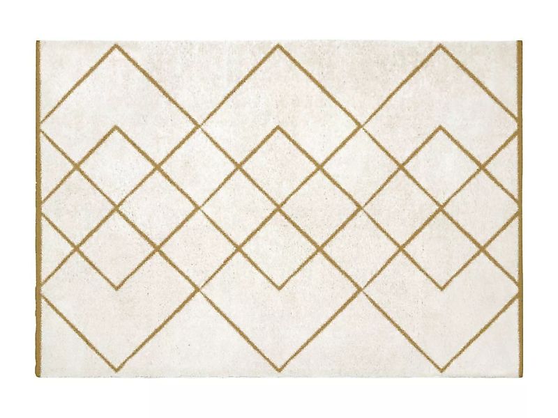 Hochflorteppich Berber - 200 x 290 cm - Weiß & Goldfarben - PRYSMI günstig online kaufen
