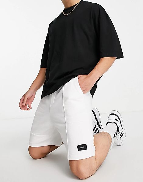 Bershka – Weiße Jersey-Shorts günstig online kaufen