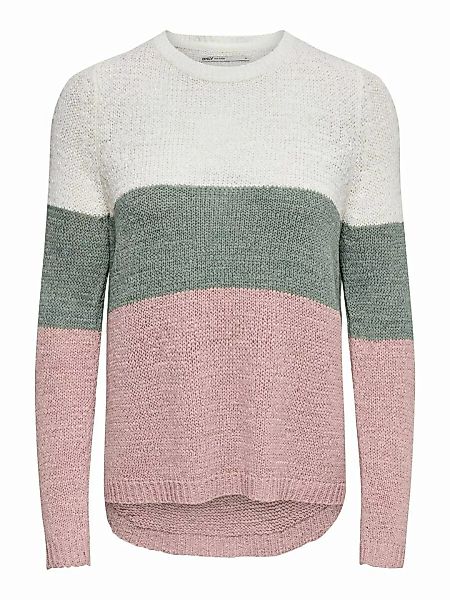 Only Genna Knit Pullover XS Cloud Dancer / Stripes Chinois Green / Rose Smo günstig online kaufen