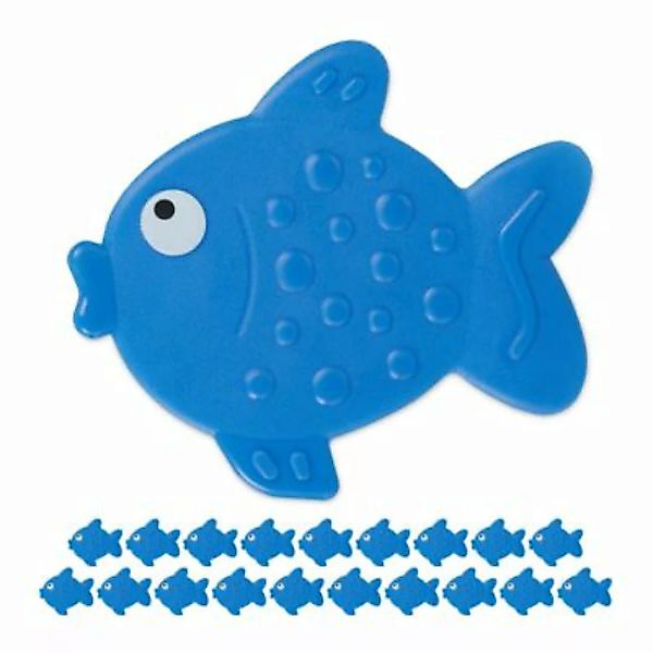 relaxdays 20 x Antirutsch Sticker Badewanne Fisch blau günstig online kaufen