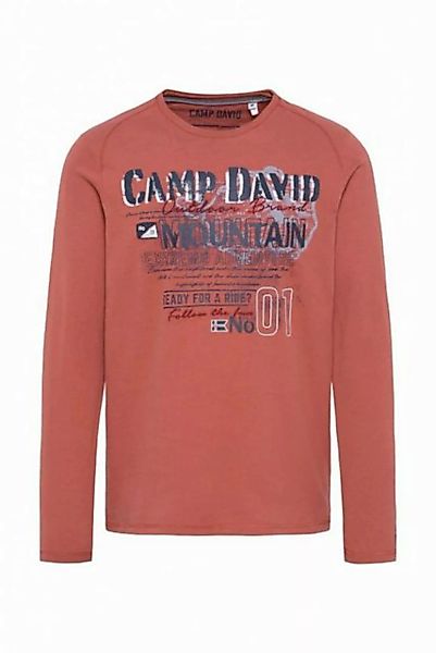 CAMP DAVID Longsleeve mit Used Print und Stickereien günstig online kaufen