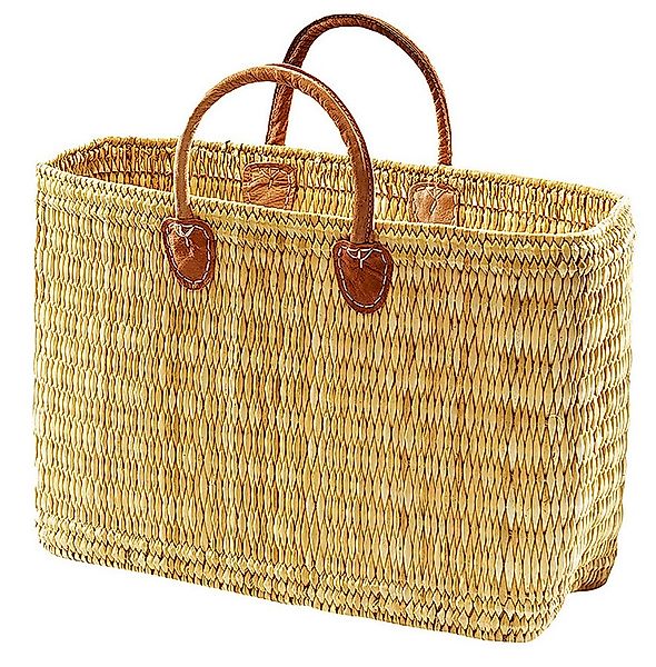 Kobolo Shopper Seegrastasche Griffe aus Leder Größe M 44x18x30 günstig online kaufen