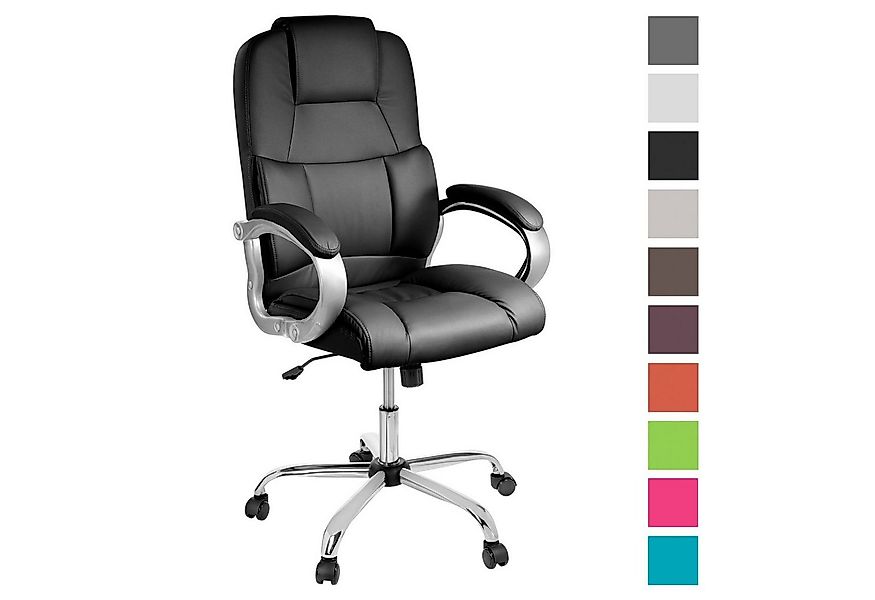 TPFLiving Chefsessel Denver mit abgebremsten Rollen (XXL Bürostuhl ergonomi günstig online kaufen