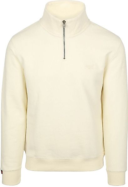 Superdry Half Zip Pullover Henley Essential Ecru - Größe 3XL günstig online kaufen