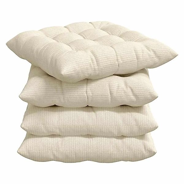 vidaXL Sitzkissen 4 Stk Creme 40 x 40 x 6 cm Cordstoff 42015183 günstig online kaufen