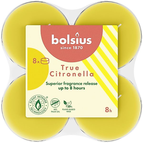 Bolsius Duftkerze Bolsius Maxi-Lichte Citronella 8er günstig online kaufen