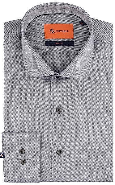 Suitable Hemd Extra Lange Ärmel Dobby Point Grau - Größe 40 günstig online kaufen