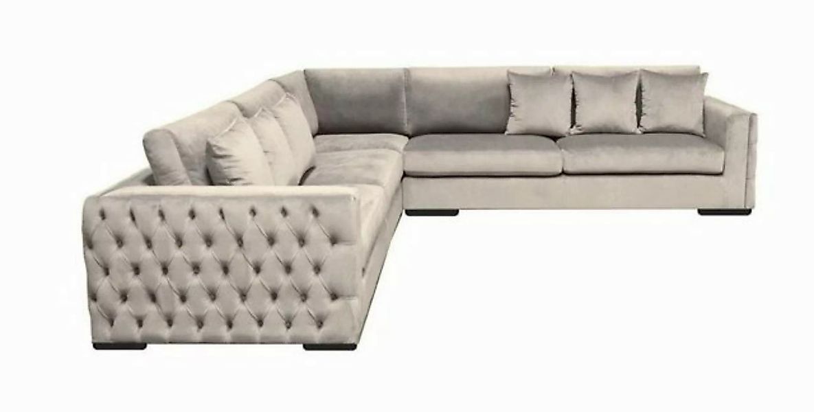 Xlmoebel Ecksofa Neue Design Wohnlandschaft in Beige mit Samtbezug für das günstig online kaufen