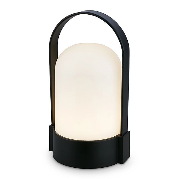 Brilo Akku-LED-Tischleuchte Schwarz Ø 8,5 cm x 15,5 cm günstig online kaufen