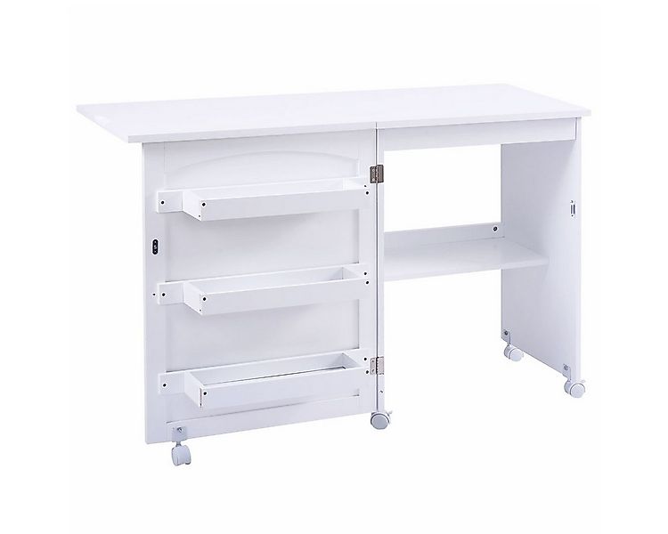 COSTWAY Regal-Schreibtisch, Nähschrank klappbar & rollbar, mit Stauraum, 11 günstig online kaufen