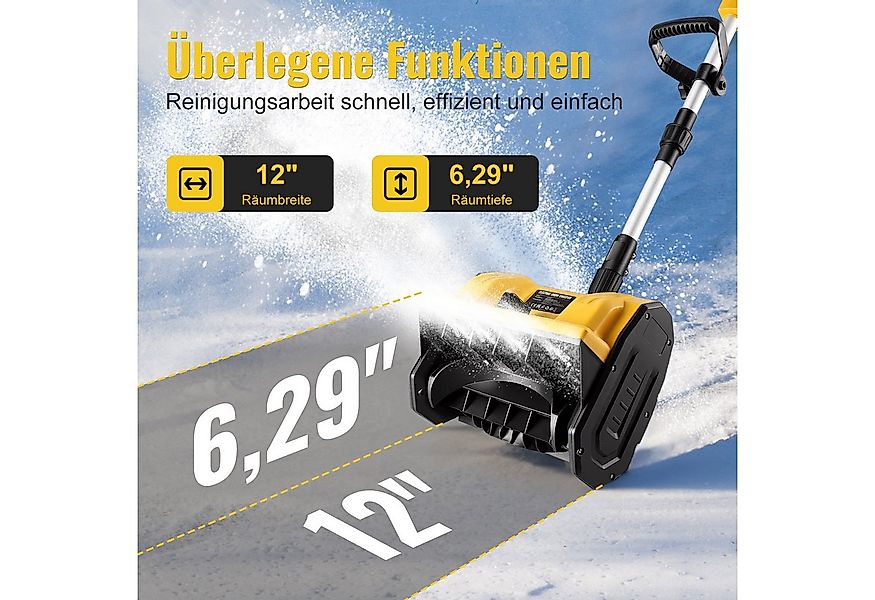 CONENTOOL Akku-Schneefräse Tragbare Elektrische Schneefräse, 28 cm Arbeitsb günstig online kaufen