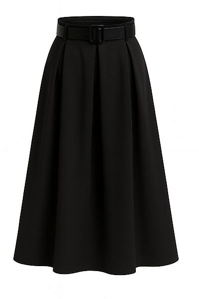 Mississhop A-Linien-Rock Eleganter Faltenrock mit Gürtel – mittellang M.430 günstig online kaufen