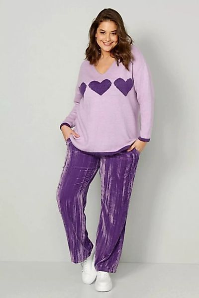 Angel of Style Strickpullover Pullover oversized Herzen V-Ausschnitt Langar günstig online kaufen