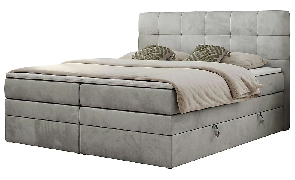 Boxspringbett mit Bettkasten Luka King ¦ grau ¦ Maße (cm): B: 120 H: 110 Be günstig online kaufen