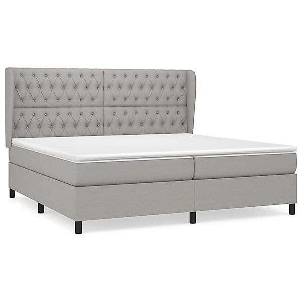 vidaXL Boxspringbett mit Matratze Hellgrau 200x200 cm Stoff1372573 günstig online kaufen