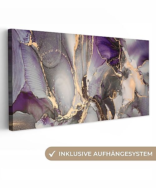 OneMillionCanvasses® Leinwandbild Panorama Gold - Lila günstig online kaufen