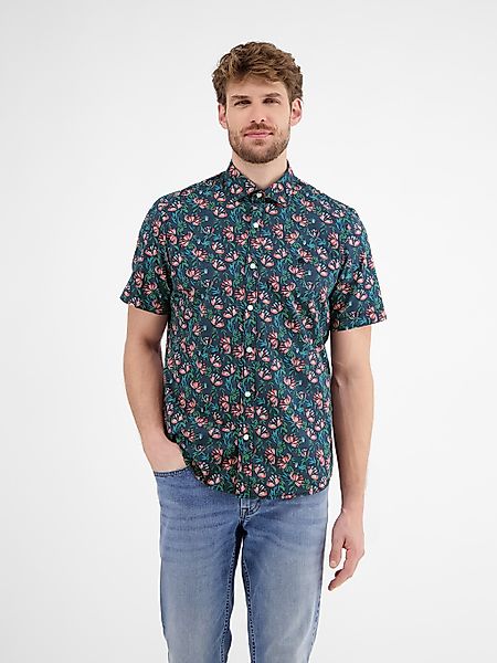 LERROS Kurzarmhemd "LERROS Herren Poplin-Stretchhemd, floral gemustert" günstig online kaufen