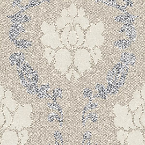 Bricoflor Barock Tapete in Textil Optik Ornament Vliestapete in Grau Beige günstig online kaufen