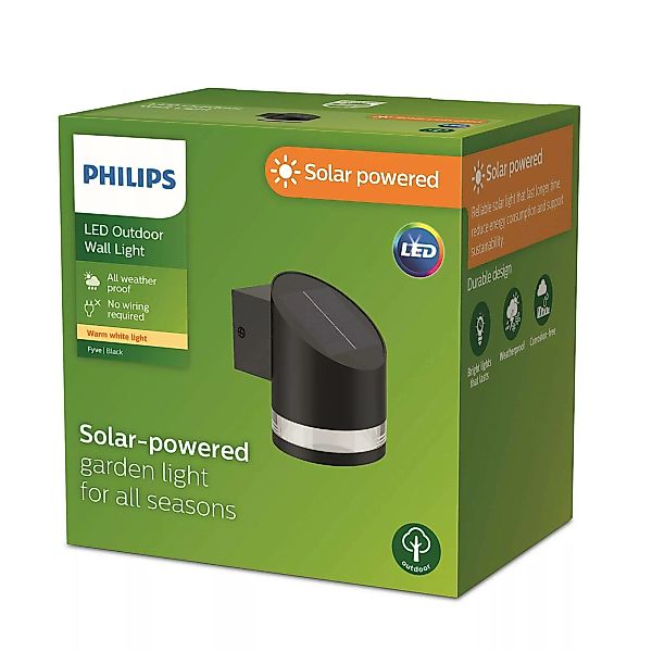 Philips LED-Solar-Wandleuchte Fyve günstig online kaufen