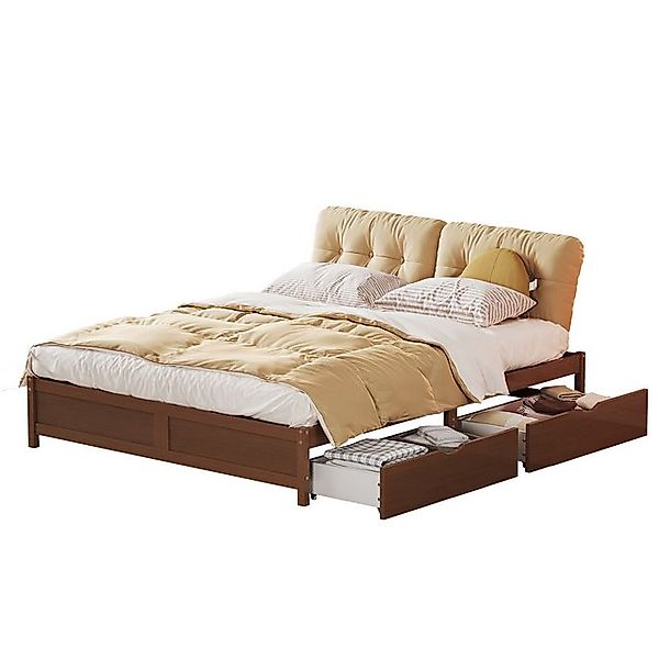 Sweiko Kinderbett Holzbetten Flachbetten Jugendbett (Doppelbett Zwei Schubl günstig online kaufen