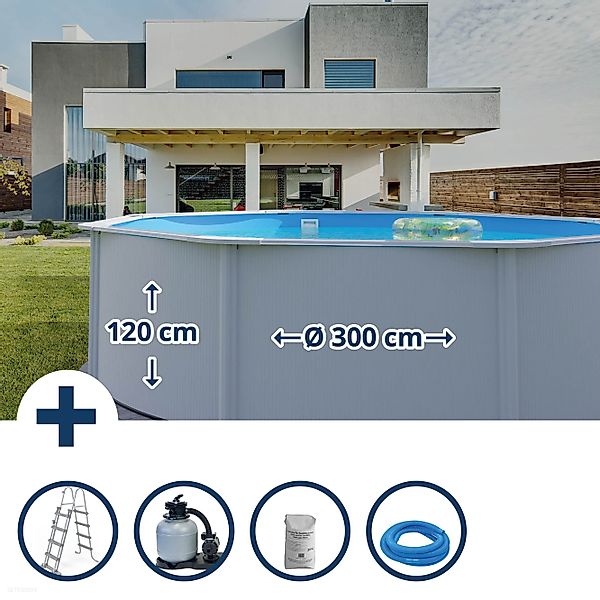 Waterman Rundpool Stahlwandpool Set rund 300x120 günstig online kaufen