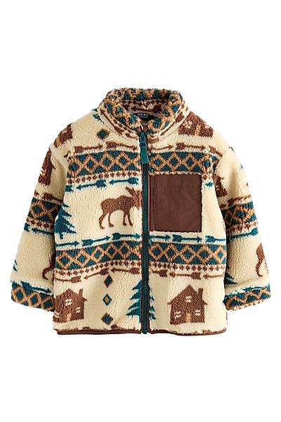 Next Fleecejacke Gemusterte Fleecejacke mit Reißverschluss günstig online kaufen