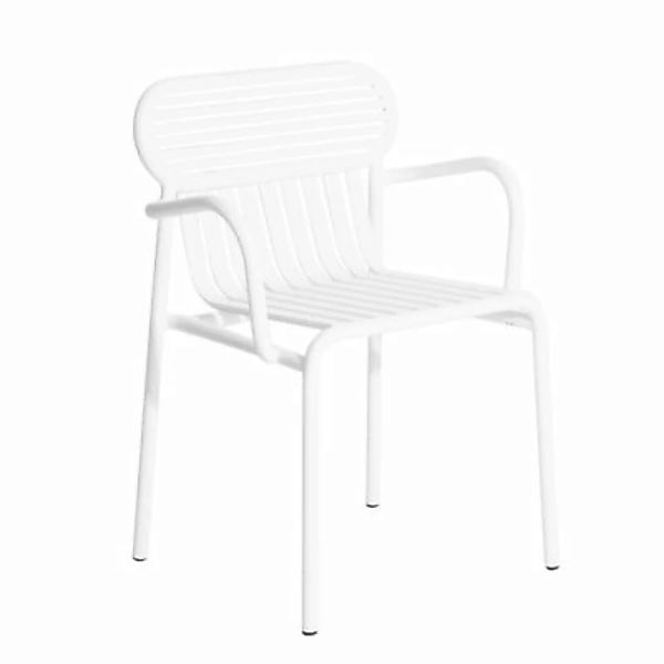 Stapelbarer Sessel Week-end metall weiß / Aluminium - Petite Friture - Weiß günstig online kaufen
