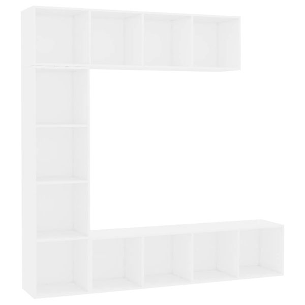 vidaXL Bücherregal 3-tlg. Bücher-/TV-Schrank Set Weiß günstig online kaufen