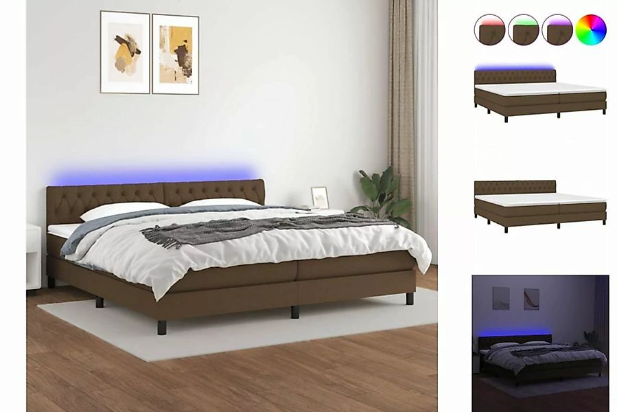 vidaXL Bettgestell Boxspringbett mit Matratze LED Dunkelbraun 200x200 cm St günstig online kaufen