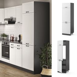 Vicco Kühlumbauschrank R-Line, Weiß Landhaus/Anthrazit, 60 günstig online kaufen