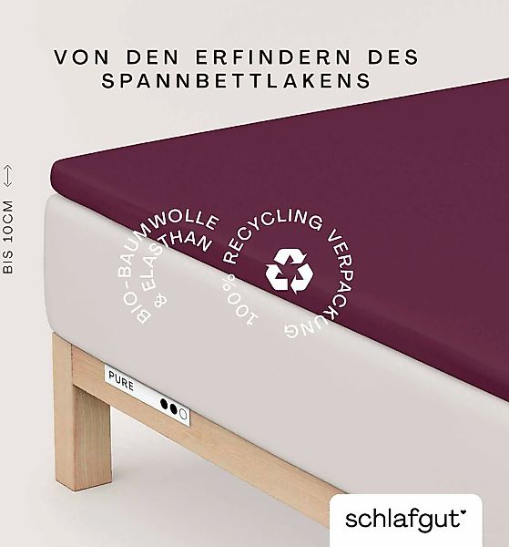 Schlafgut Spannbettlaken "PURE TOPPER Bio-Baumwolle mit Elasthan 170 g/m² f günstig online kaufen