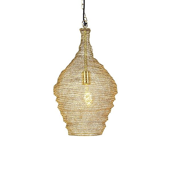 Qazqa Pendelleuchte Nidum, ohne Leuchtmittel, E27, Gold/Messing, Orientalis günstig online kaufen