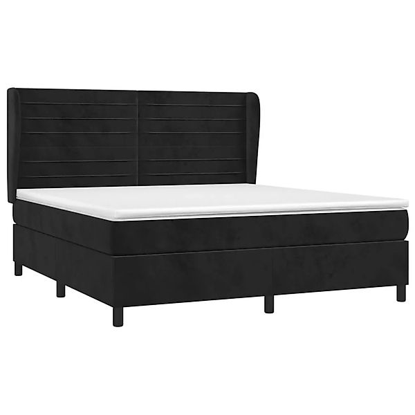 vidaXL Boxspringbett mit Matratze Schwarz 160x200 cm Samt 3129281 günstig online kaufen