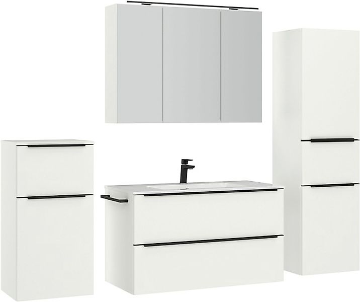 nobilia® Badmöbel-Set »Levere« vormontiert, mit Soft-Close, 4 Stk. tlg. ink günstig online kaufen